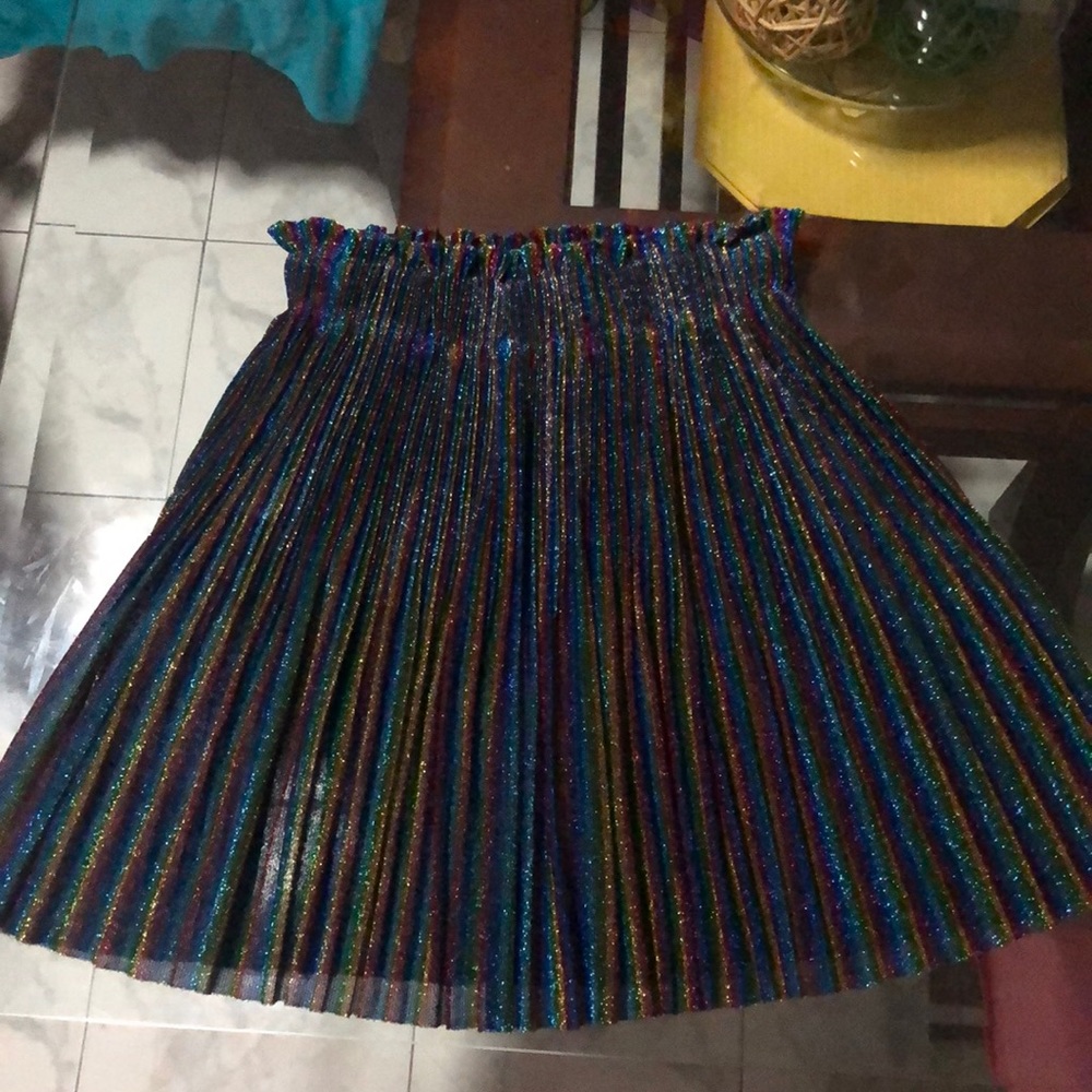 Colorful bright mini skirt.